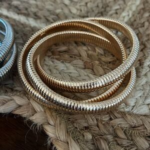 Gold and Silver Stretch Bracelet Set